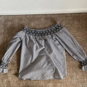 Off the shoulder long sleeve top